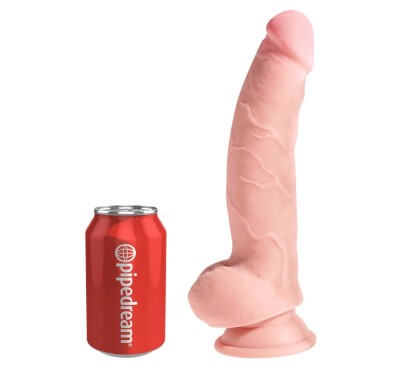 King Cock Plus - Realistyczne Dildo Z Jądrami I Przyssawką 20 CM Jasny Kolor Skóry